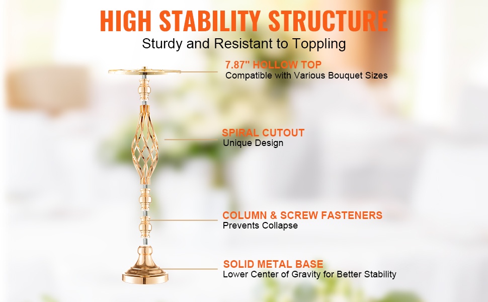 Korkea kukkateline pöytäkoristeeksi