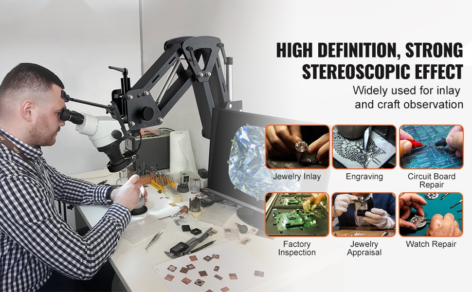 Monisuuntainen mikroskooppi korujen istutukseen