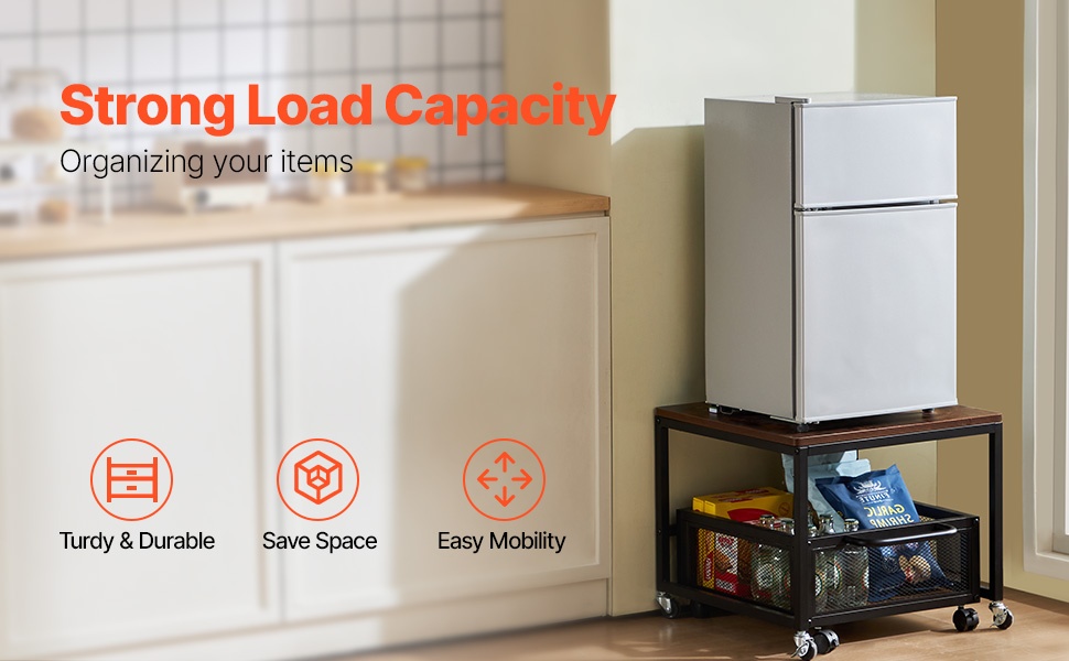 Minijääkaapin teline säilytyksellä