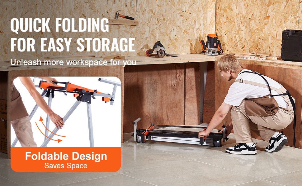 Kokoontaitettava jiirisahan teline pyörillä