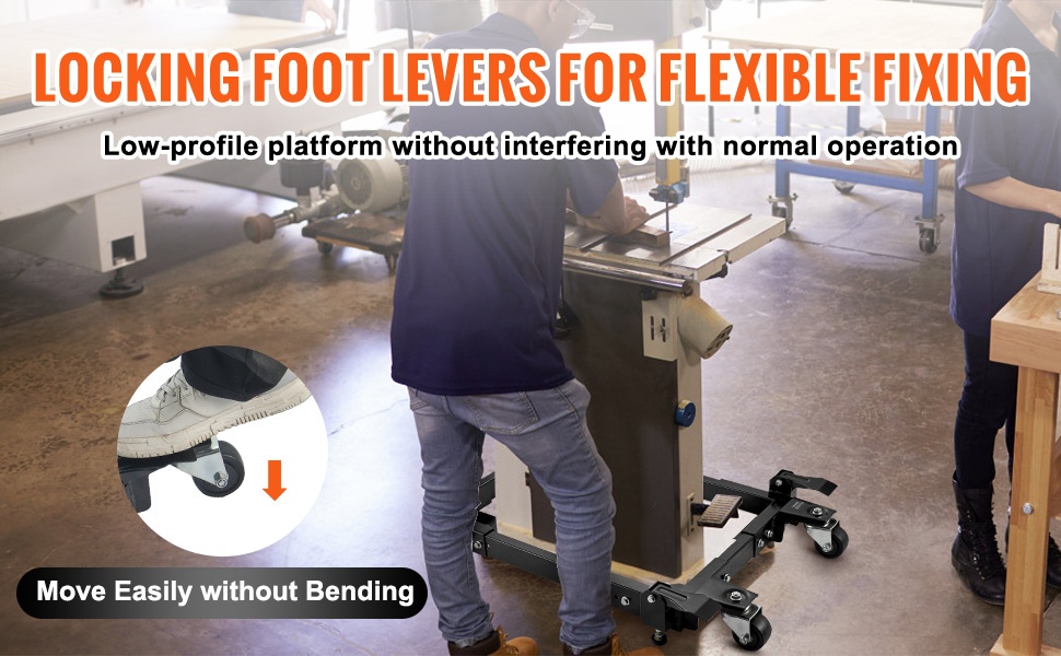 Siirrettävä alusta lukittavilla pyörillä