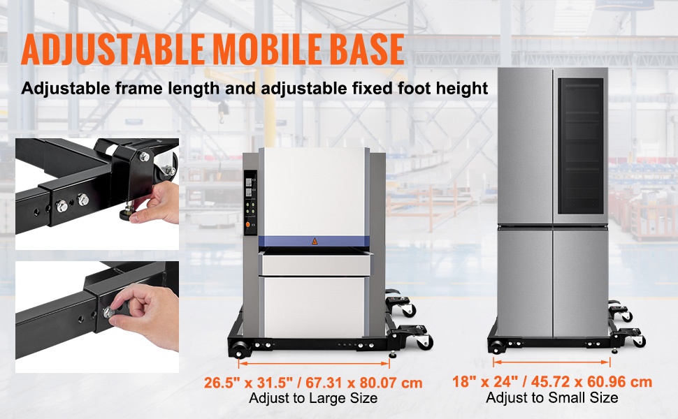 Säädettävä siirrettävä alusta eri kokoisille laitteille