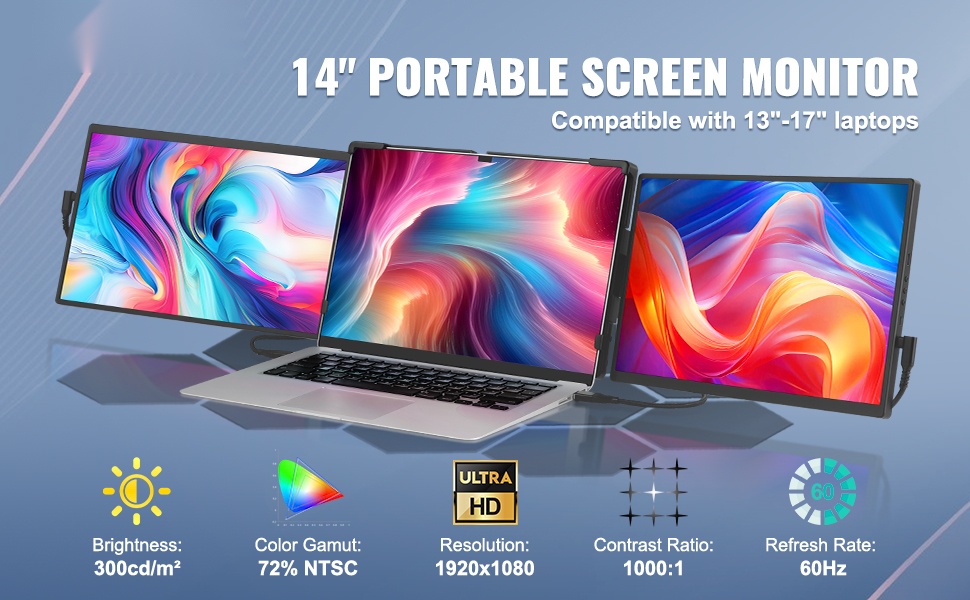 Kannettavan näytön laajennin edestä