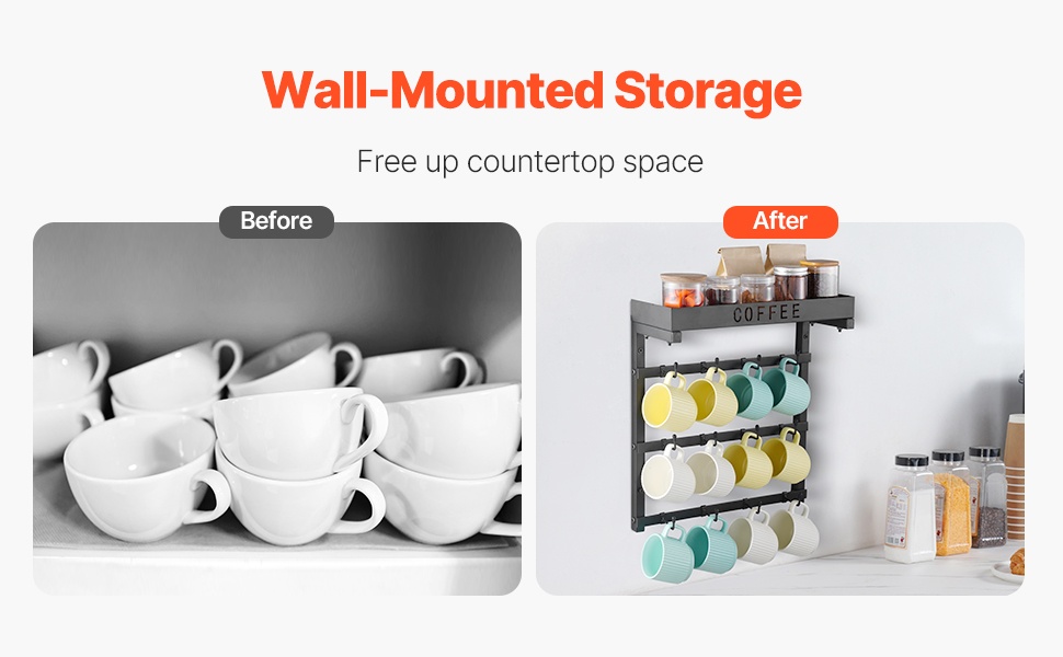 Tilaa säästävä kahvimukiteline