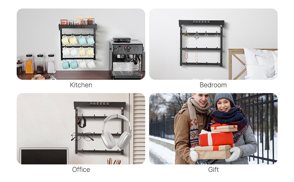 Tyylikäs kahvimukiteline sisustukseen