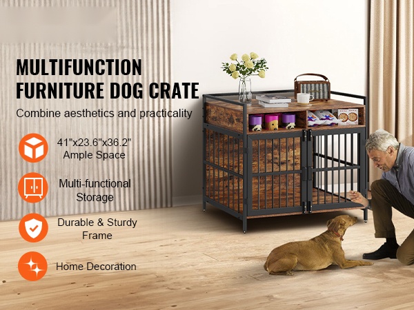 Huonekalutyylinen koiranhäkki, eri kulma