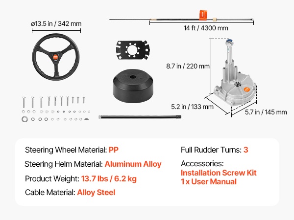 Ohjauskaapelin ja osien asettelu