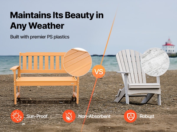 Säänkestävä penkki pihalle