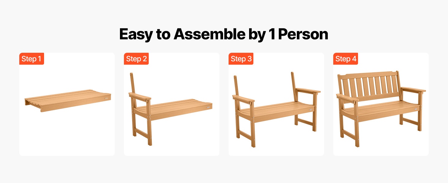 Helposti koottava ulkopenkki