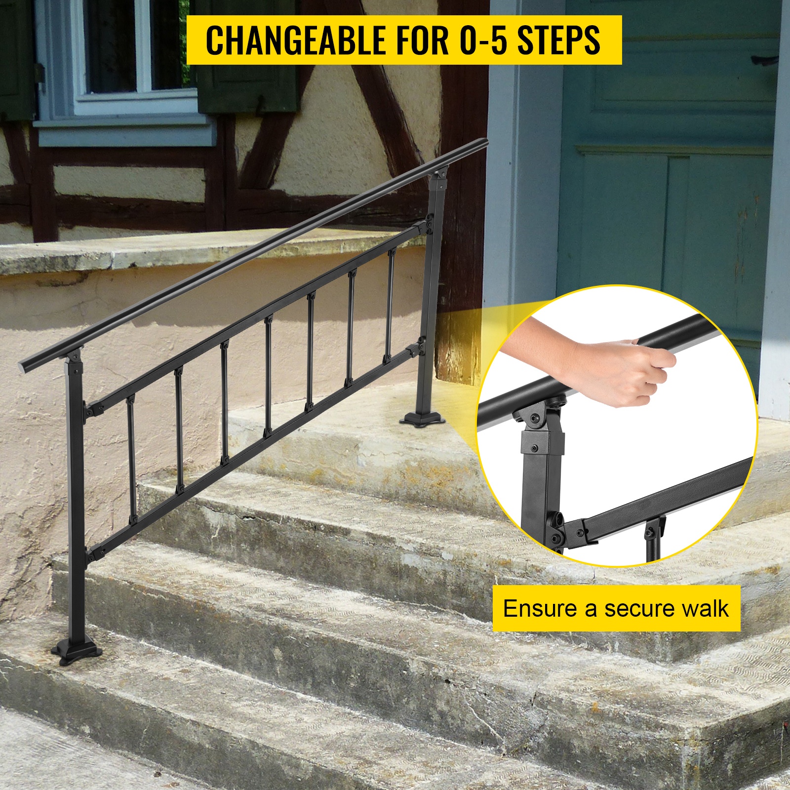 Säädettävä kaide 0–5 portaalle