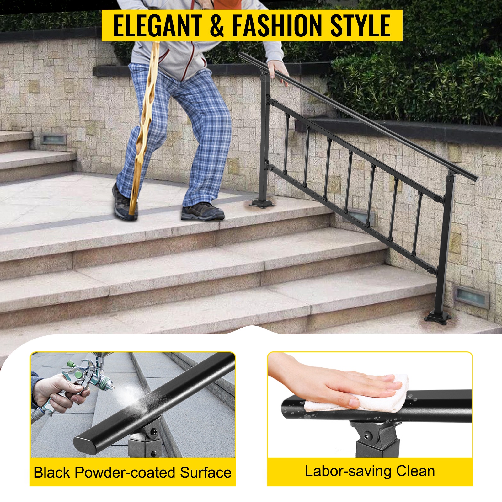 Tyylikäs mattamusta pinta