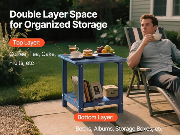 Ulkosivupöydän säilytystila