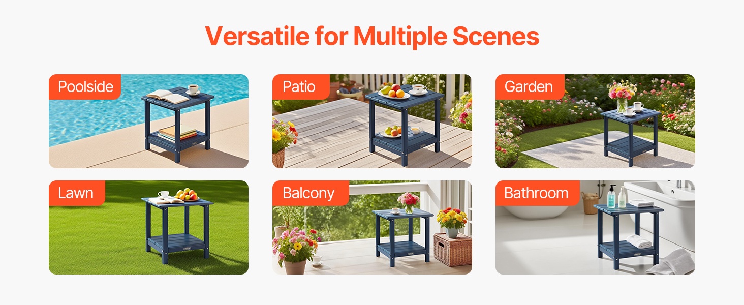 Pöydän käyttö altaan ja terassin yhteydessä