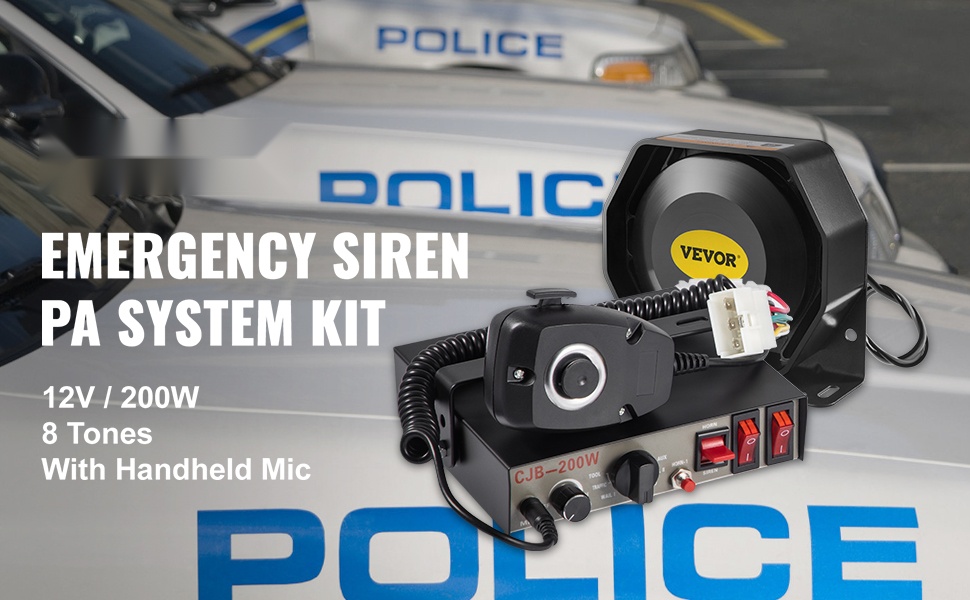 200W varoitussireeni ja kaiutin ajoneuvoihin