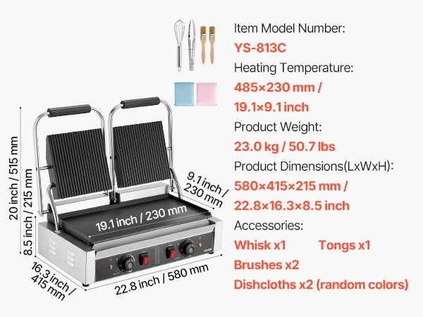 Paninigrilli edestä ja sivulta