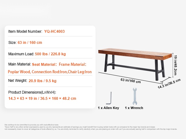 Metallipenkin koko esitettynä
