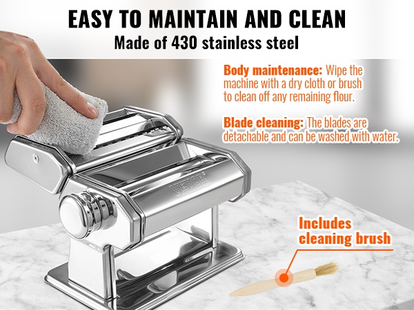 Pastakoneen teräsrunko lähikuvassa