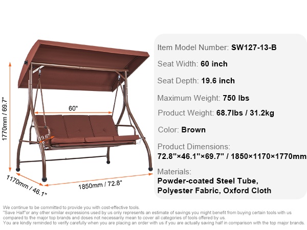 2-paikkainen ulkokeinu takapihalla, mobiilinäkymä