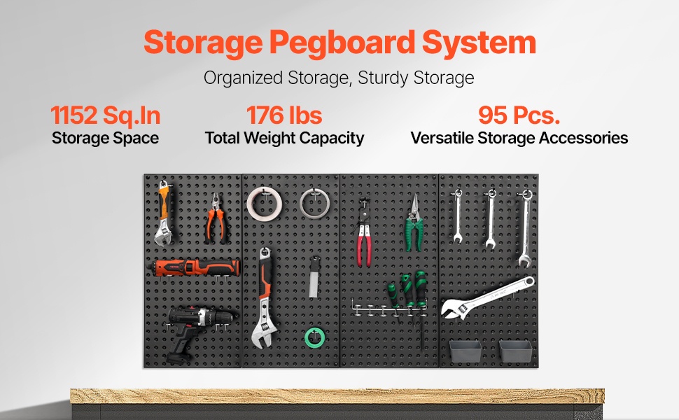 Metallinen reiällinen seinäpaneeli käytössä
