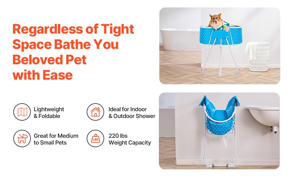 Taittuva lemmikkien kylpyamme