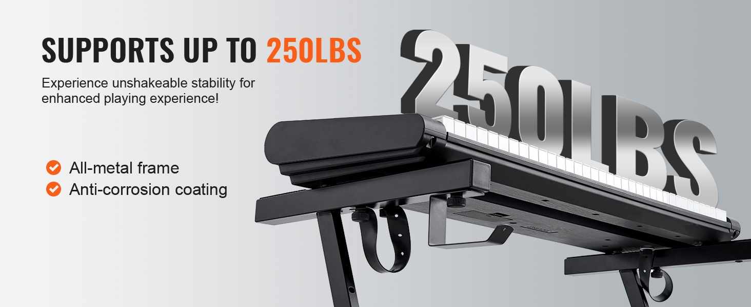 Vakaa kosketinsoittimen teline