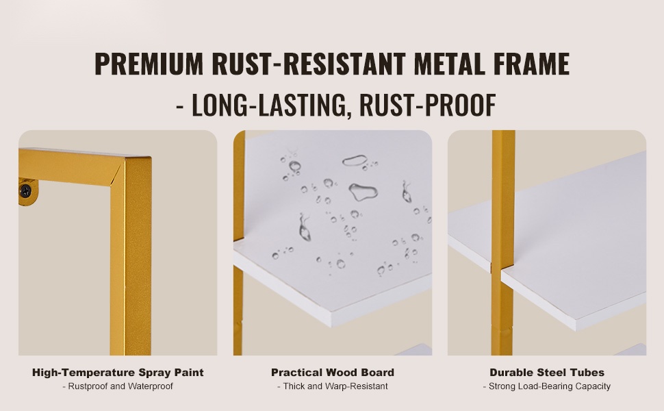 Teollinen putkihylly seinään asennettuna