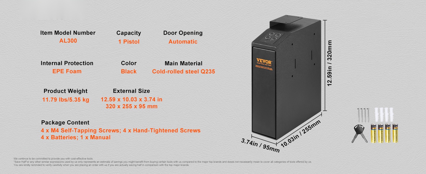 Pistoolikaapin sisämitat