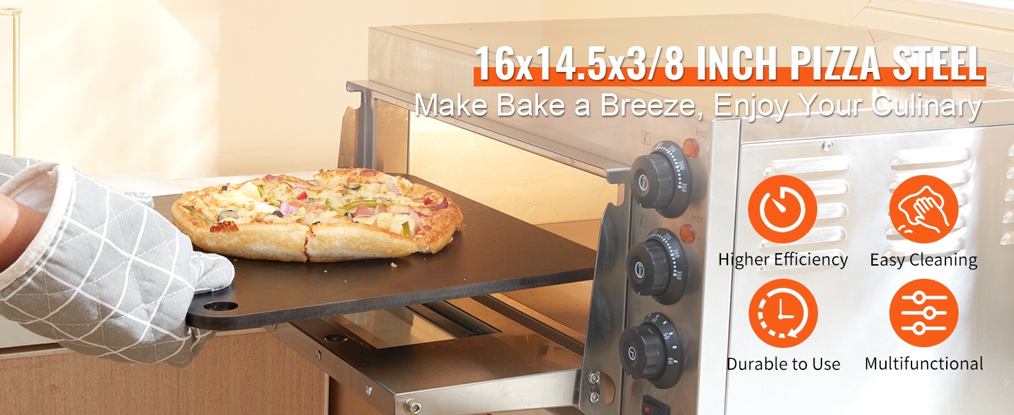 Pizzateräslevy käytössä uunissa