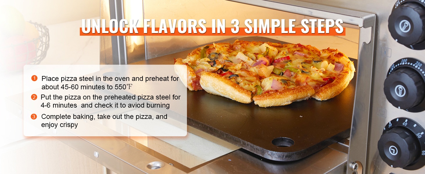 Pizzateräksen käyttö uunissa