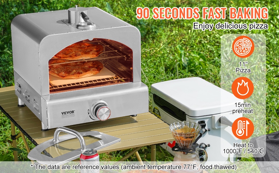 Pizzan paistaminen korkeassa lämpötilassa