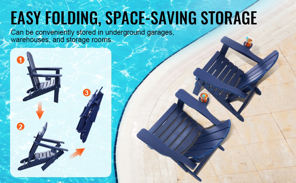 Adirondack-tuoli taitettuna säilytykseen