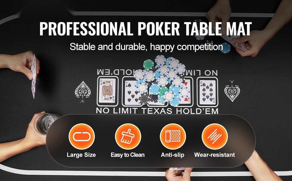 Pokeripöytämatto pöydällä