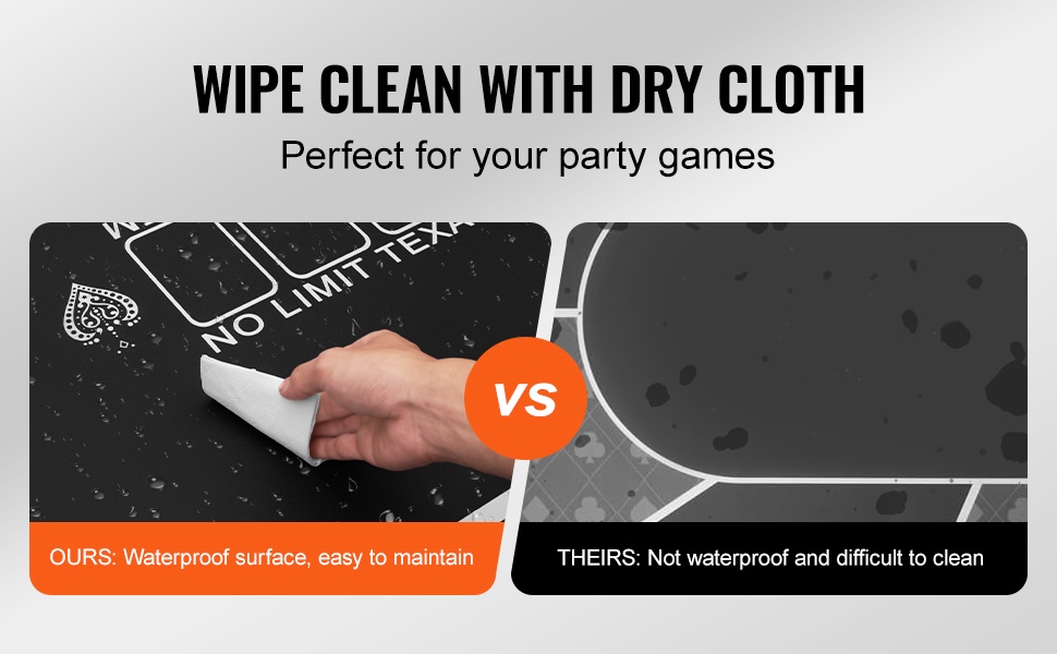 Vedenpitävä pokerimaton pinta