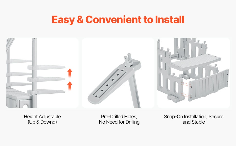 Säädettävä korkeus ja esiporatut kiinnitysreiät