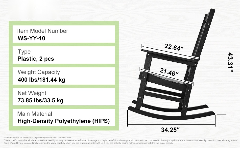 Kaksi keinuvaa ulkotuolia