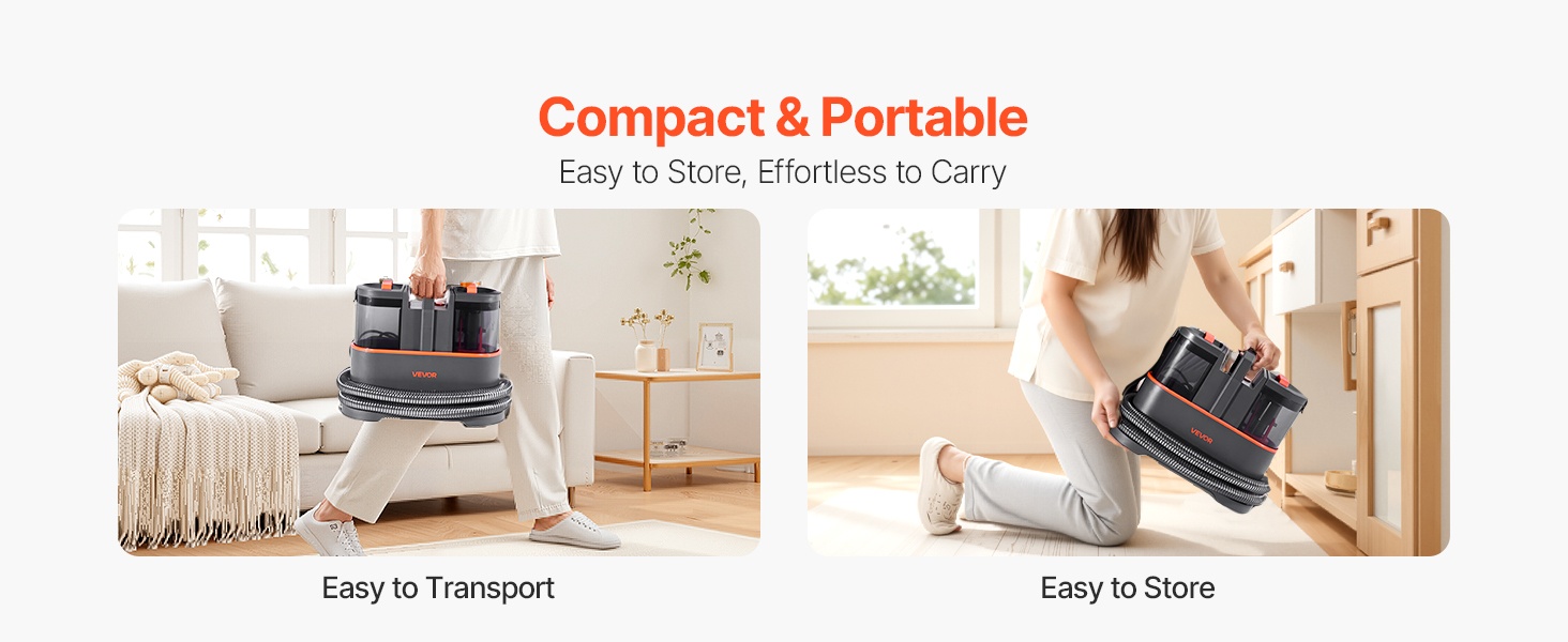 Kompakti ja helposti siirreltävä matonpuhdistin