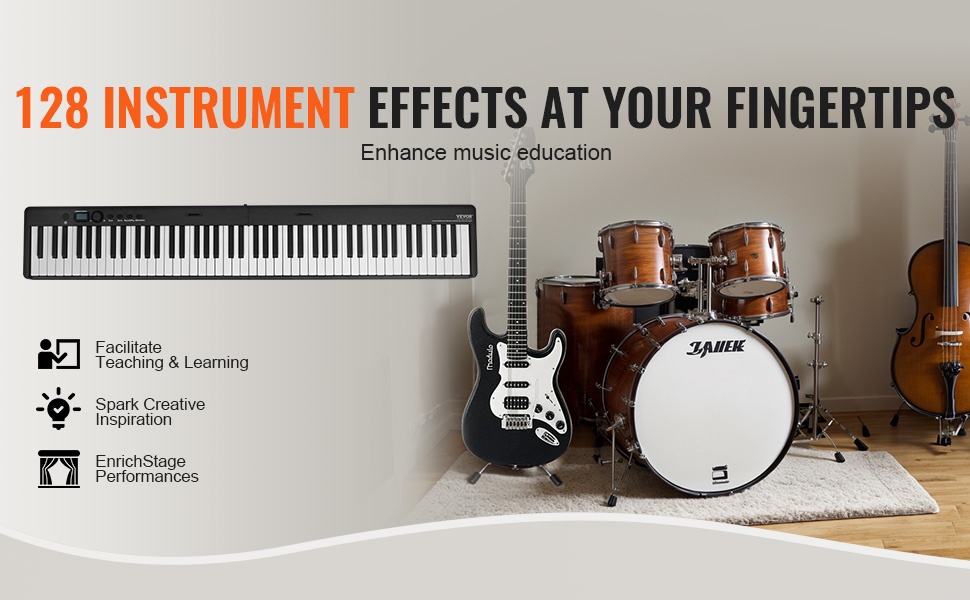 61 kosketinta ja sustain-pedaali, soittonäkymä