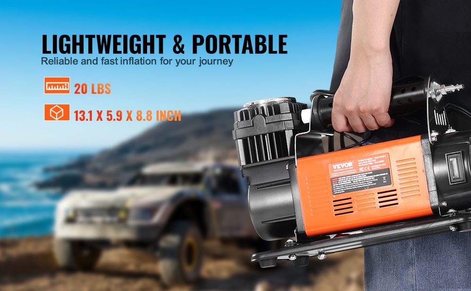 Kompakti ja helposti mukana kulkeva kompressori