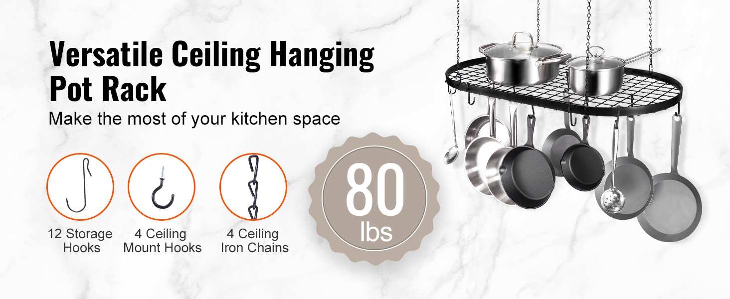 Kattiloiden ja pannujen ripustaminen kattilatelineeseen