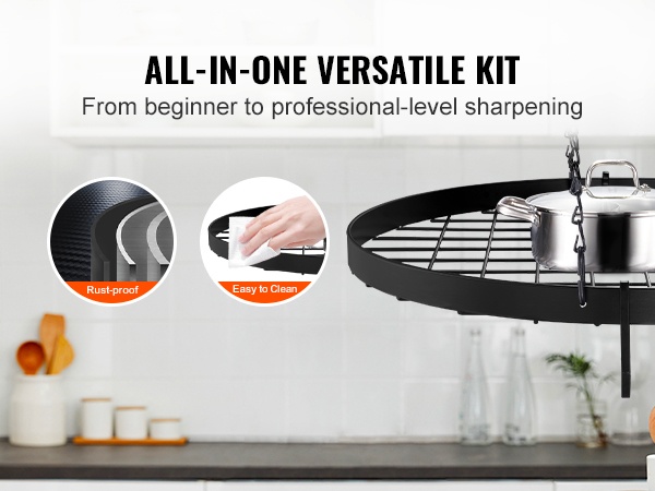 Avoin säilytysteline kattiloille ja pannuille