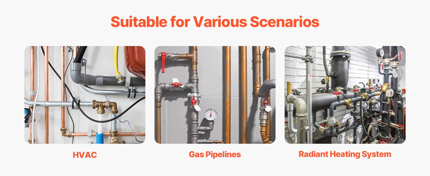 Käyttökohteet, kuten lämmitys- ja kaasuputkistot