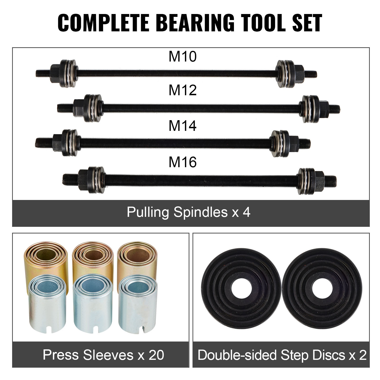 Täydellinen holkki- ja vetopulttisarja