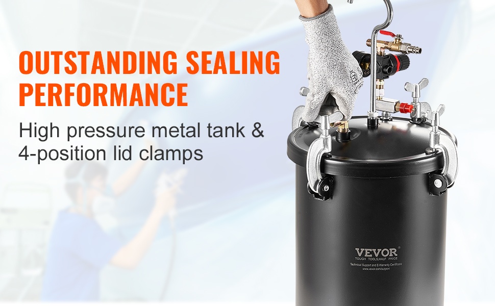 Painevärisäiliö paineensäätimellä