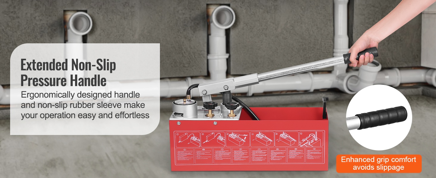 Painekoepumpun pitkä kahva ja vipuvaikutus