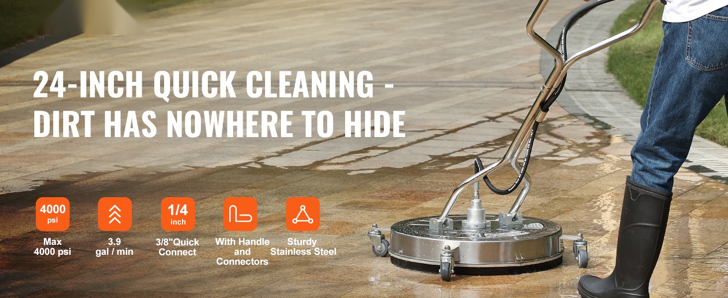 Painepesurin pinta- ja betonipuhdistin käytössä