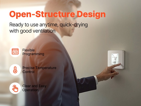 Ohjelmoitava seinätermostaatti asennettuna seinään