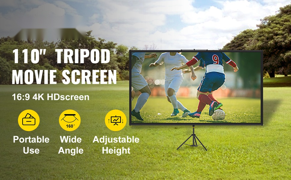 Projektorikangas kolmijalkajalustalla