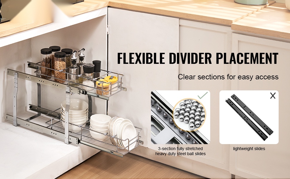 Kaksitasoinen ulosvedettävä kaapinkori