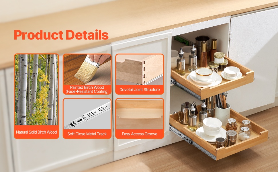 Massiivipuinen ulosvedettävä kaapinjärjestäjä