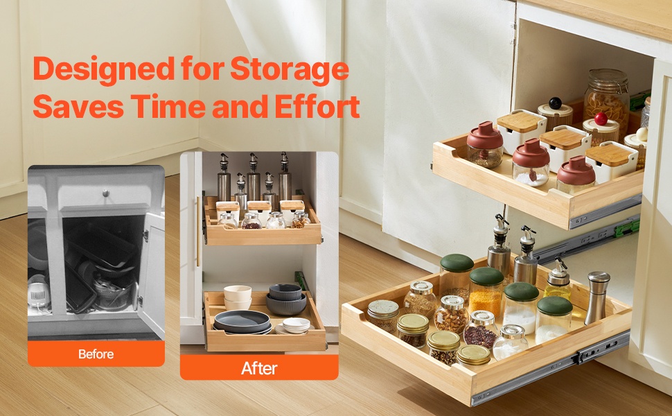 Tilaa säästävä ulosvedettävä laatikko kaappiin